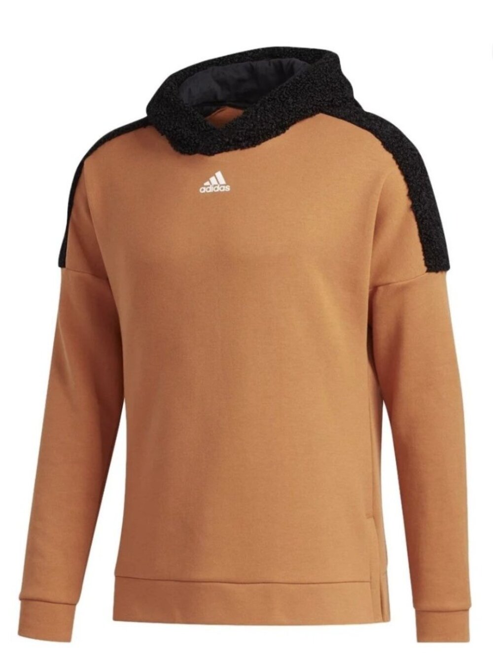 Adidas Athletics ID Hoodie Sweatshirt Orange/Black Fuzzy Hood Men’s Size Small